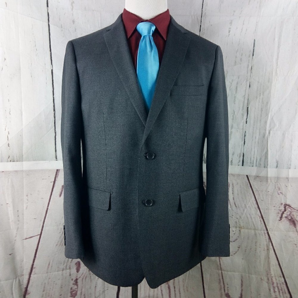 Mantoni Super Fine 44R Wool 2 Button Gray Suit Blazer Jacket